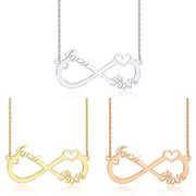 Infinity Single Heart Name Necklace-Custom Name Necklace-Sairahaz Jewelers