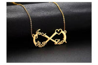 Infinity Single Heart Name Necklace-Custom Name Necklace-Sairahaz Jewelers