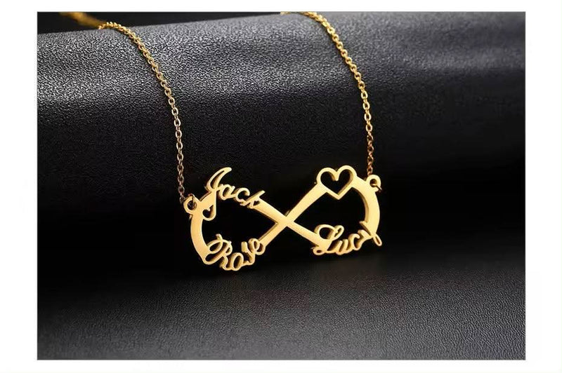 Infinity Single Heart Name Necklace-Custom Name Necklace-Sairahaz Jewelers