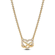 Infinity CZ Heart Pendant Necklace