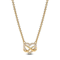 Infinity CZ Heart Pendant Necklace