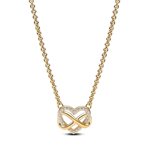 Infinity CZ Heart Pendant Necklace