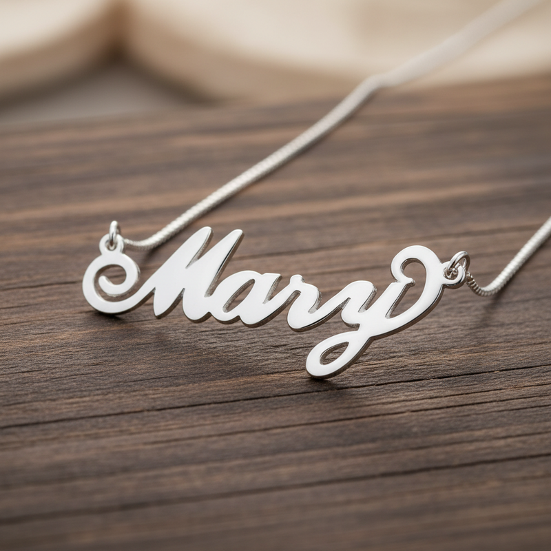 Personalized 925 Sterling Bold Name Necklace