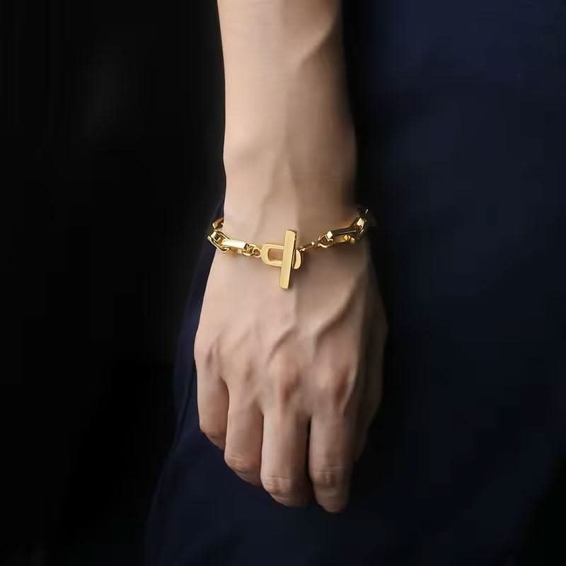 Silver - Chunky Link Chain Bracelet - Anniversary Gift - Sairahaz