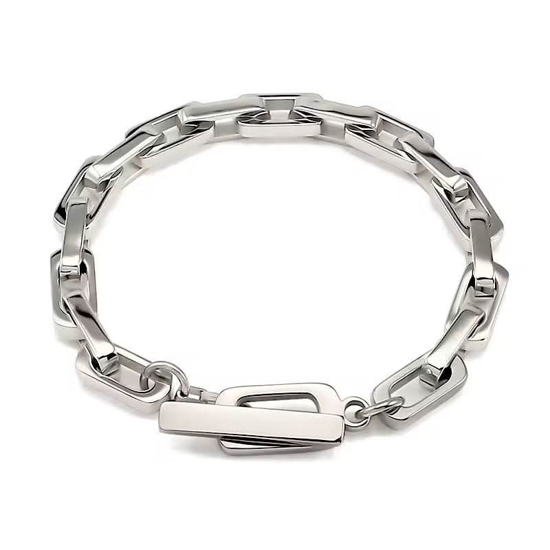 Silver - Chunky Link Chain Bracelet - Anniversary Gift - Sairahaz