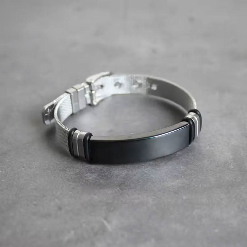 Custom Photo Bracelets Metallic Mesh-Custom Name Bracelet-Sairahaz Jewelers
