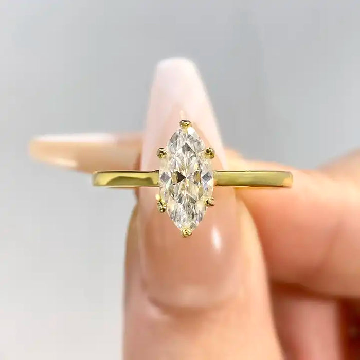 Marquise Cut 1 Carat Moissanite Diamond Ring