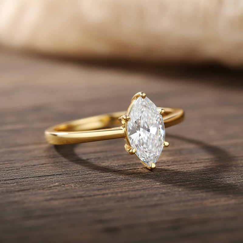 Bague diamant marquise – Bague de fiançailles personnalisée de 1 à 4 carats
