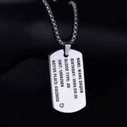 Men's Engraved Tungsten Dog Tags-Custom Name Necklace-Sairahaz Jewelers