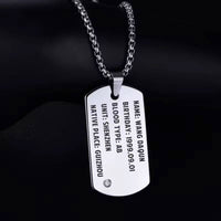 Men's Engraved Tungsten Dog Tags-Custom Name Necklace-Sairahaz Jewelers