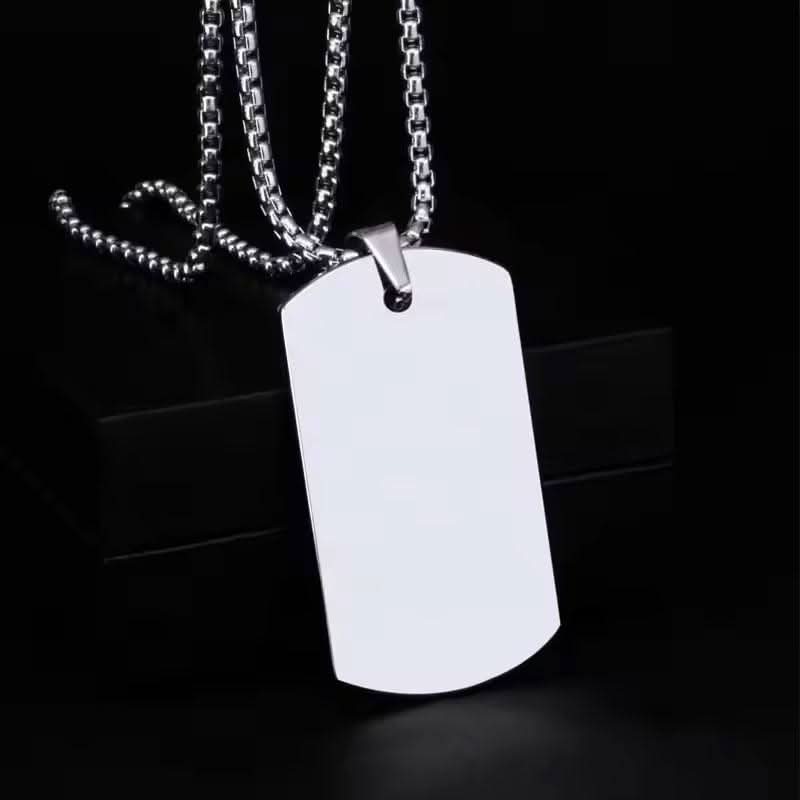 Men's Engraved Tungsten Dog Tags-Custom Name Necklace-Sairahaz Jewelers