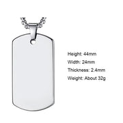 Men's Engraved Tungsten Dog Tags-Custom Name Necklace-Sairahaz Jewelers