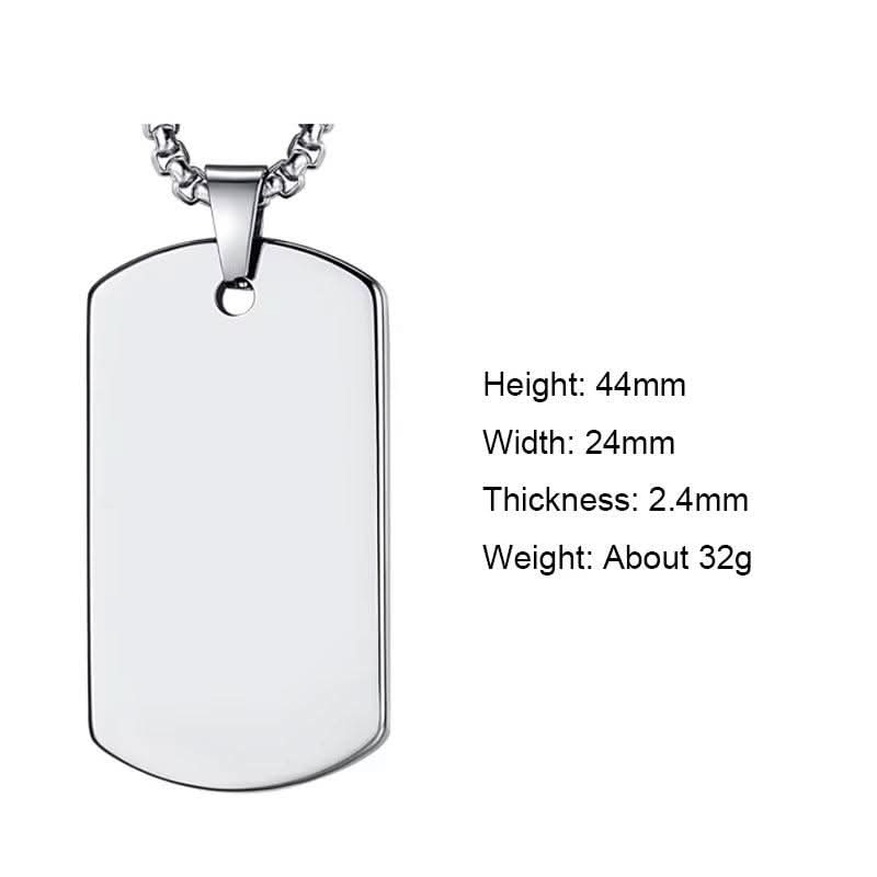 Men's Engraved Tungsten Dog Tags-Custom Name Necklace-Sairahaz Jewelers