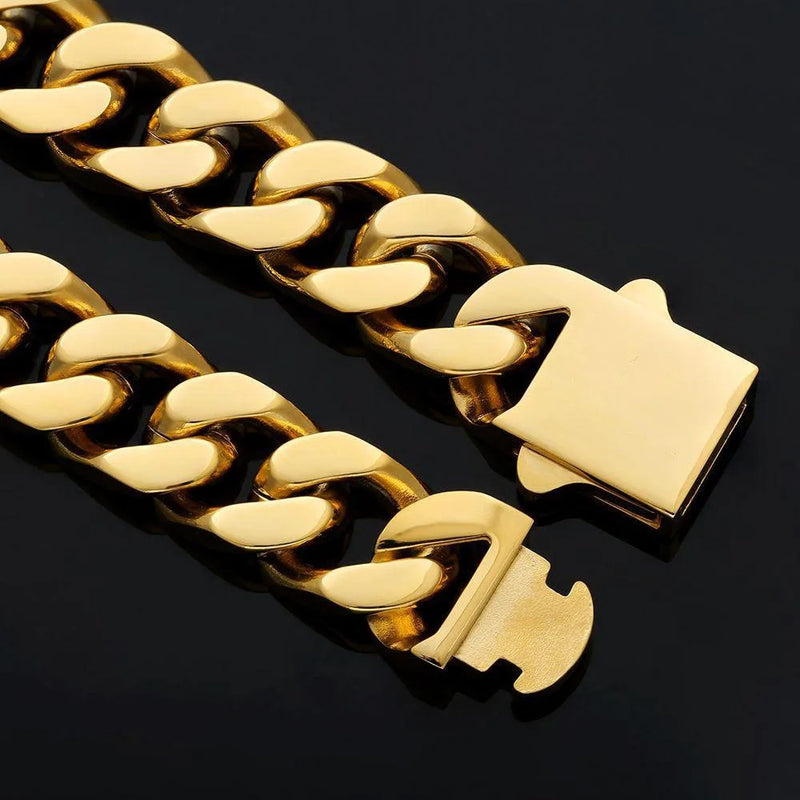 Miami Cuban Curb Chain Necklace 18K Gold Plated