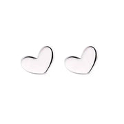 Minimalist Heart Stud Earrings in Sterling Silver-Earring-Sairahaz Jewelers