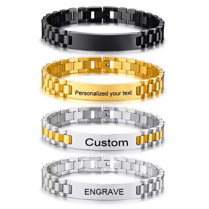 Personalized Name and Logo ID Bracelet for Men