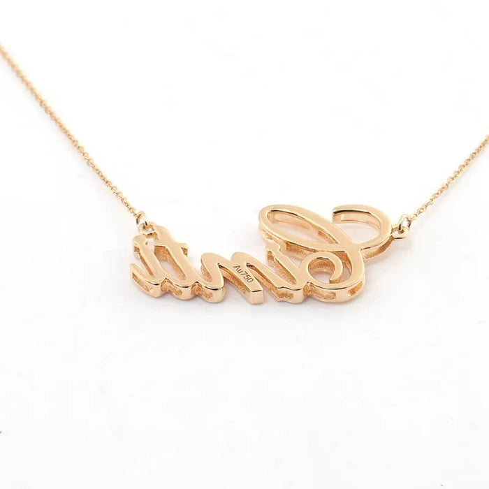 18K Gold Name Necklace-Custom Name Necklace-Sairahaz Jewelers