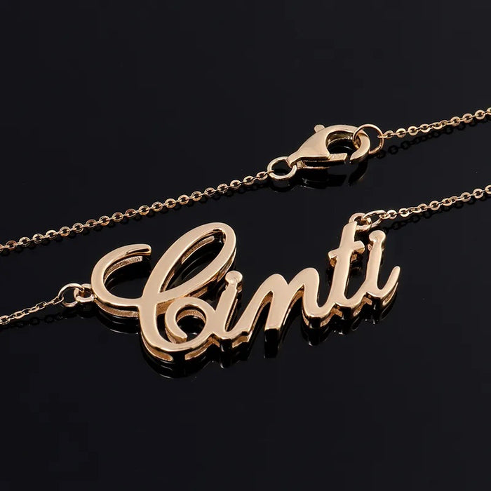 18K Gold Name Necklace-Custom Name Necklace-Sairahaz Jewelers