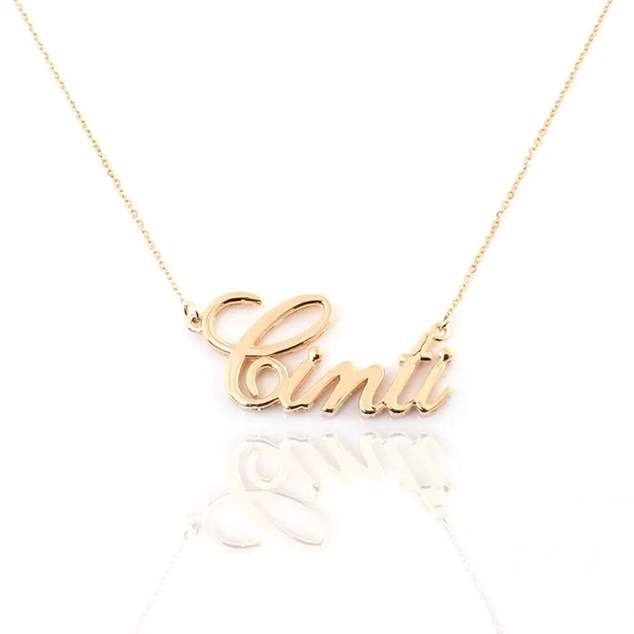 18K Gold Name Necklace-Custom Name Necklace-Sairahaz Jewelers