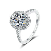 Oval Cut Halo 1 Carat Moissanite Solitaire Ring