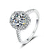 Oval Cut Halo 1 Carat Moissanite Solitaire Ring