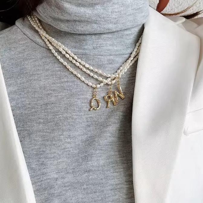 Freshwater Pearl Initial Necklace