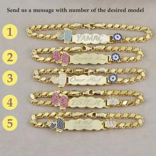 Personalized Name Bracelet for Newborn CZ Customizations