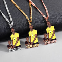 Picure Outline Pendent Necklace with Custom Name - view 1