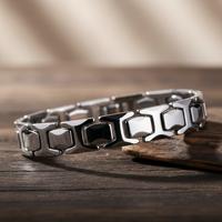 Polished Tungsten Carbide Link Bracelet - view 1