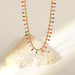 Rainbow Drops Necklace Multicolor Station 18k Gold plated -Gift for her - Gift for Wife