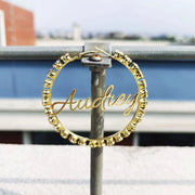 Rhinestone Custom Name Earrings Hoop