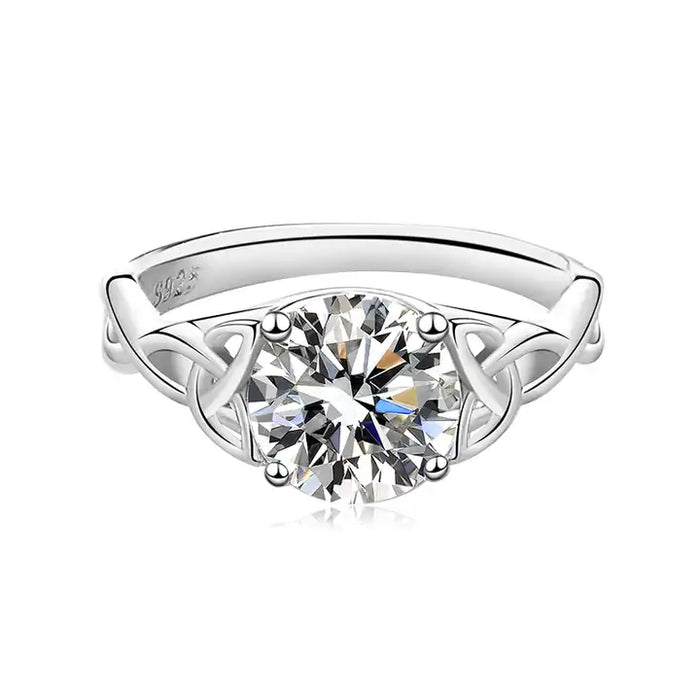 Diamond Engagement Wedding Ring, Round Moissanite engagement ring