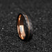 Black Tungsten Ring Thin Rose Gold Groove Hammered Comfort fit-Rings-Sairahaz Jewelers