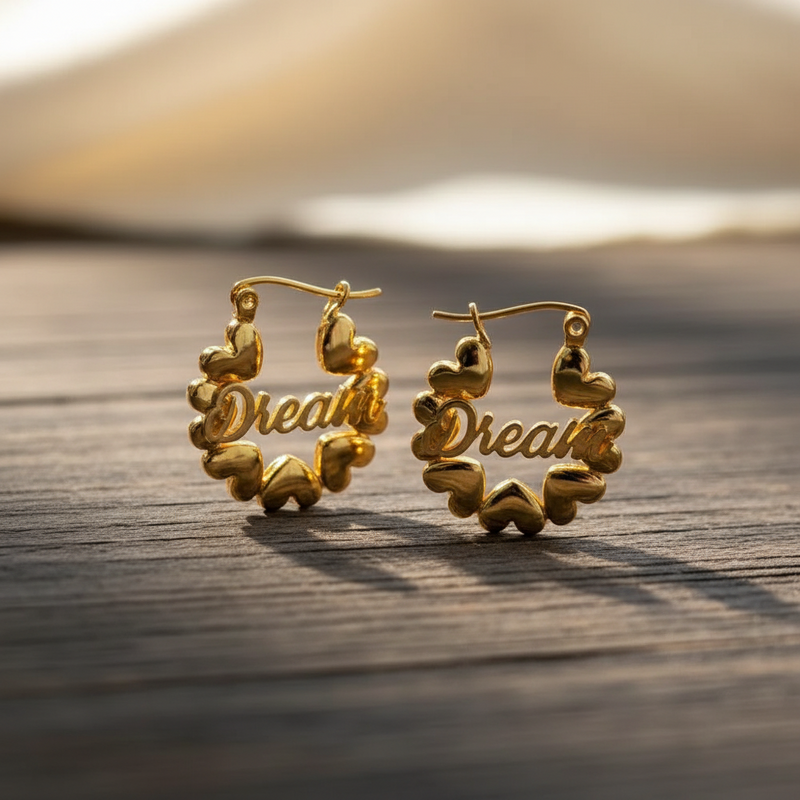 Custom Heart Name Earrings – Personalized Baby & Kids Jewelry in Gold & Silver