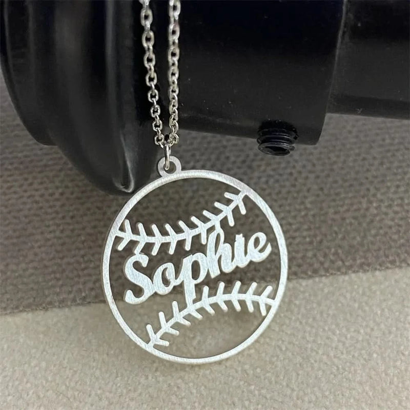 Custom Name Necklace Men Stainless Steel Personalize Baseball Nameplate Pendant Choker Male Sports Leisure Jewelry Gifts-Sairahaz Jewelers