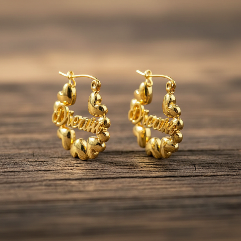 Custom Heart Name Earrings – Personalized Baby & Kids Jewelry in Gold & Silver