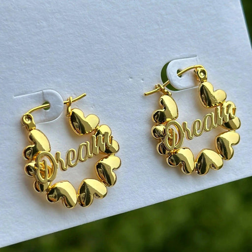 DUOYING Custom Heart Name Earrings Letter Nameplate Customize Hoop Earring Gold Stainless Steel Jewelry For Baby Girl Gift-Sairahaz Jewelers