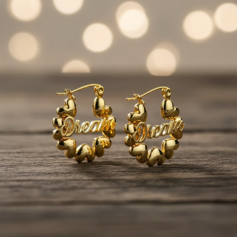 Custom Heart Name Earrings – Personalized Baby & Kids Jewelry in Gold & Silver