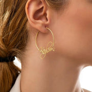Custom Name 70MM Big Hoop Earrings For Women Girl Jewelry Personalized Stainless Steel Nameplate Big Earrings Hot Girl Gifts-Sairahaz Jewelers