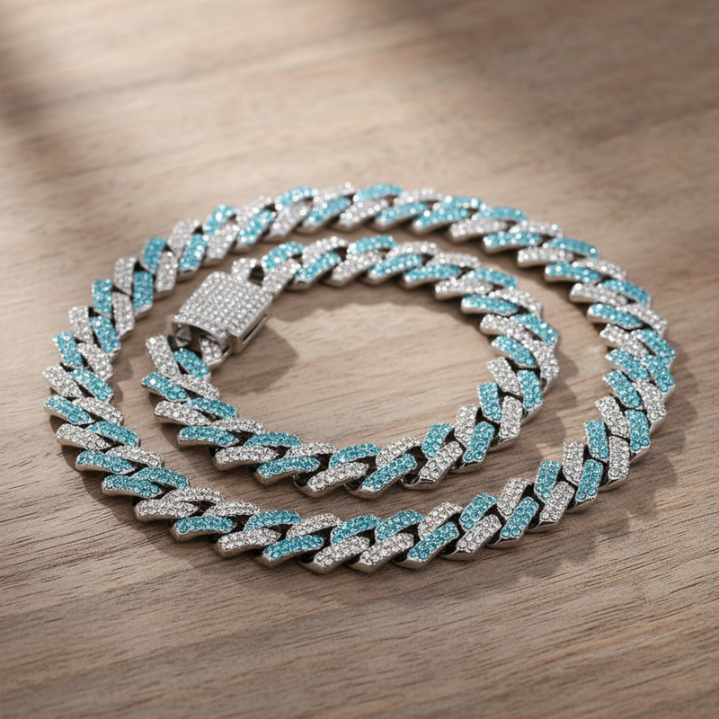 14mm Iced Out Hip Hop Cuban Link Chain