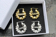 DUOYING Custom Heart Name Earrings Letter Nameplate Customize Hoop Earring Gold Stainless Steel Jewelry For Baby Girl Gift-Sairahaz Jewelers