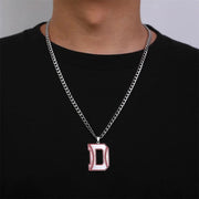 Baseball Alphabet Letters Necklace Cuban Chain-Custom Name Necklace-Sairahaz Jewelers