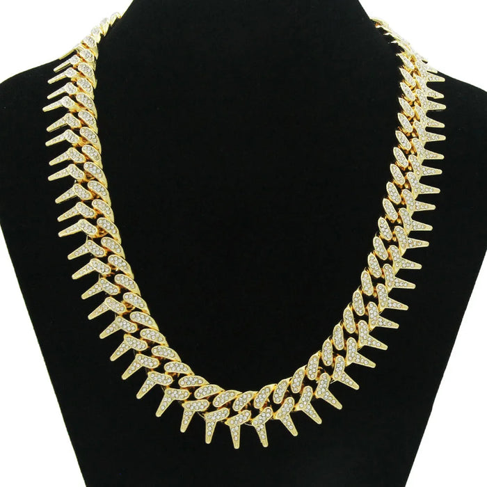 Gothic Throns 20mm Cool Iced Out Cuban Chain-Cubin Chains-Sairahaz Jewelers