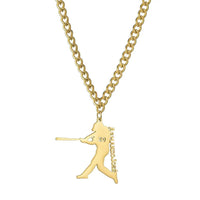 Personalized baseball name necklace with custom number pendant