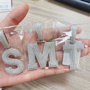 Moissanite Sterling Silver Letter Pendant-Custom Name Necklace-Sairahaz Jewelers