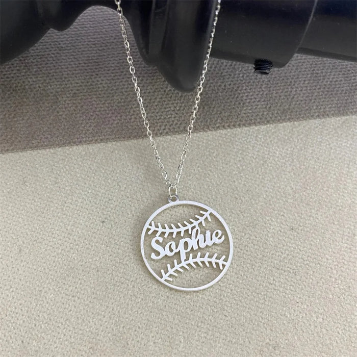 Custom Name Necklace Men Stainless Steel Personalize Baseball Nameplate Pendant Choker Male Sports Leisure Jewelry Gifts-Sairahaz Jewelers