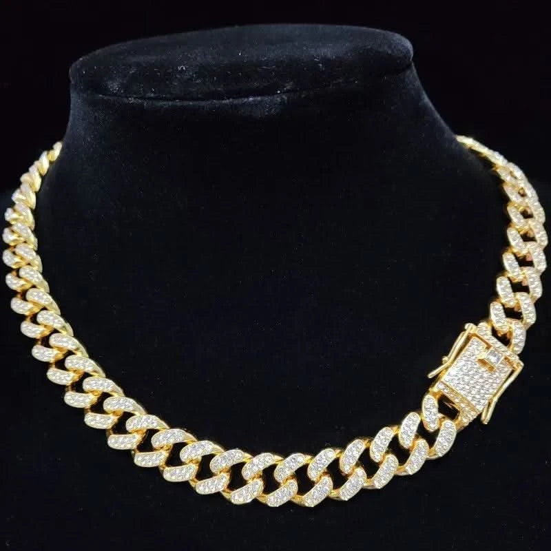 13mm Hip Hop Iced Out Diamond Cuban Chain-Cubin Chains-Sairahaz Jewelers