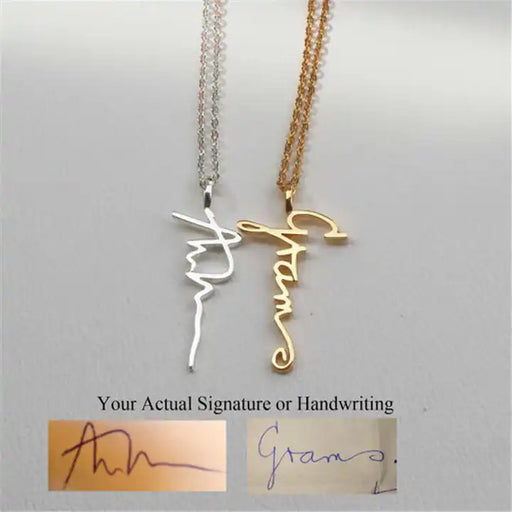 Sterling Silver Custom Signature Necklace - Personalized Elegance Custom Necklace