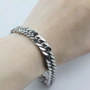 Miami Cuban Chain Bracelet, 9 mm Men and Women Stainless Steel-Bracelet-Sairahaz Jewelers