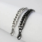 Miami Cuban Chain Bracelet, 9 mm Men and Women Stainless Steel-Bracelet-Sairahaz Jewelers